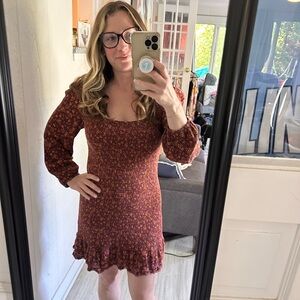 Lost + Wander Pick Me Sugar Almond Mini Dress Medium